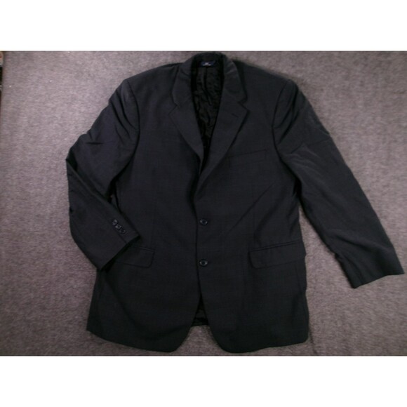Brooks Brothers Sport Coat Men 46R Black Window Check Wool Blazer Jacket 346 - Picture 1 of 14